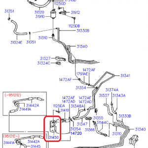 HYUNDAI ACCENT 1995-2000 KANISTER BAĞLANTISI 31450-22050 ORİJİNAL