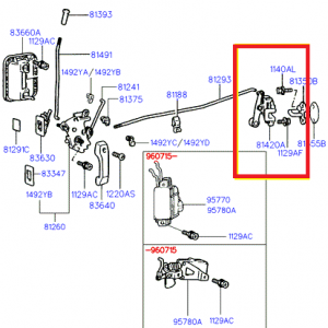 HYUNDAI H100 SÜRGÜLÜ KAPI (( ARKA )) KİLİT 81220-43004 ORİJİNAL