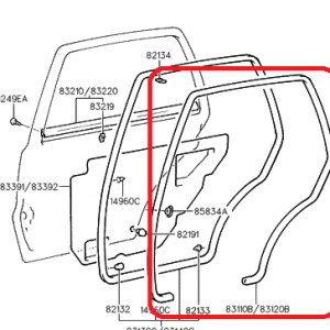 HYUNDAI SONATA 1994-1998 SOL ARKA KAPI KARŞI DİREK FİTİLİ 83110-34000CA ORİJİNAL