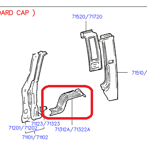 HYUNDAI KAMYONET 1994-1996 SOL DIŞ ÇAMURLUK SACI ORİJİNAL 71171-44300