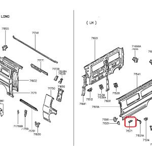 HYUNDAI H100 1994-2009 SOL PANEL ORTA SACI ORİJİNAL 71571-43000