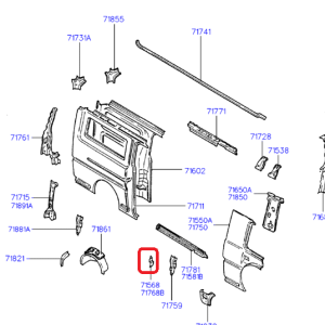 HYUNDAI H100 SÜRGÜLÜ KAPI SAĞ İÇ PANEL SAC 71768-43000 ORİJİNAL