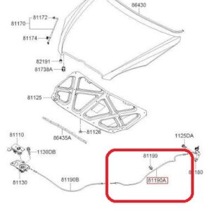 HYUNDAI ERA TEL KAPUT (( UZUN TELI )) 81190-1E000 ORİJİNAL