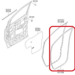 HYUNDAI H1 2008-2011 FİTİL ÖN KAPI SOL (( ŞASE - DİREK )) 82110-4H000 ORİJİNAL